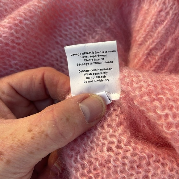NWT Roseanna Wool Jumper Sweater Size 42 Mohair Blend Pink Cropped Slouch Soft - Picture 8 of 8